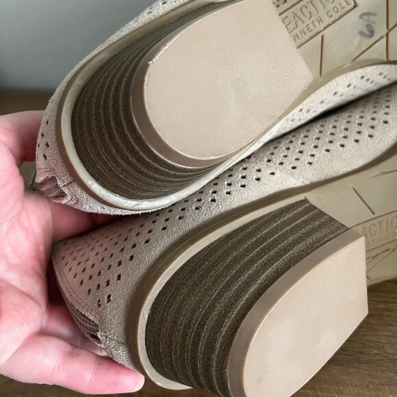 Kenneth Cole Reaction Beige Perforated Ankle Booties Women’s 12 New - Picture 6 of 8